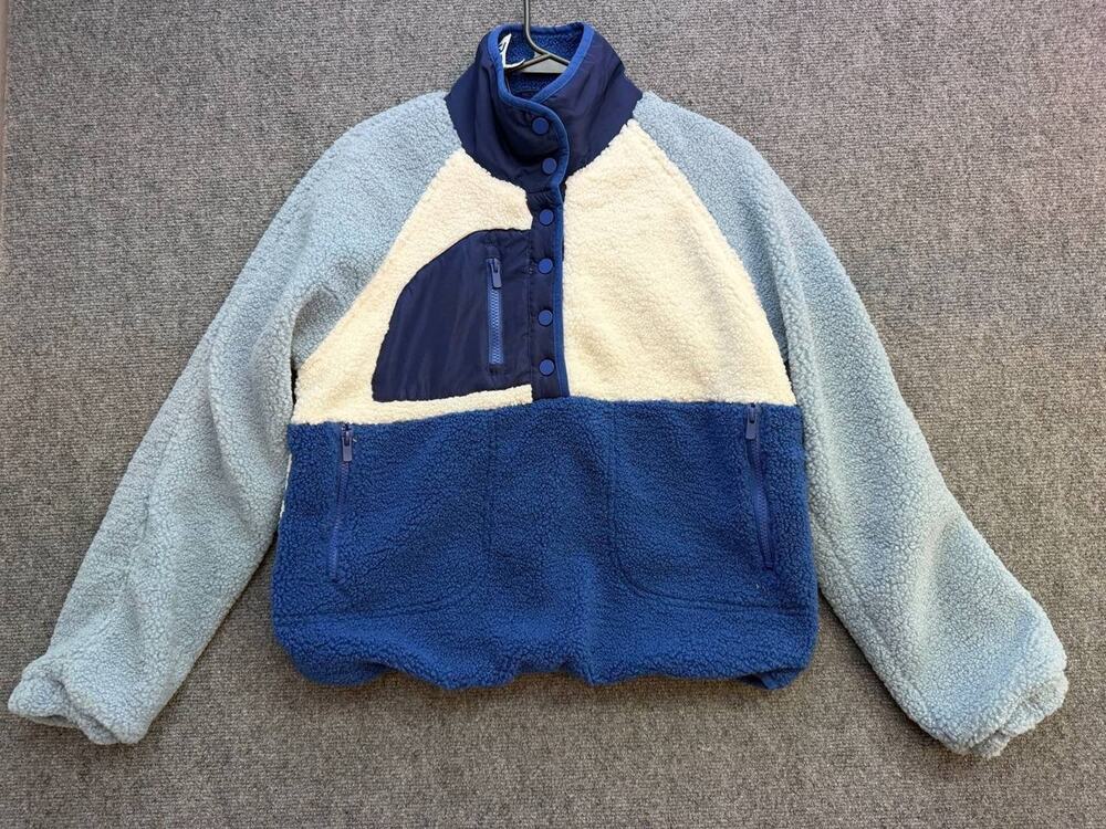 Outdoor Collection Women's S Colorblock Sherpa Fleece Pullover Snap Jacket